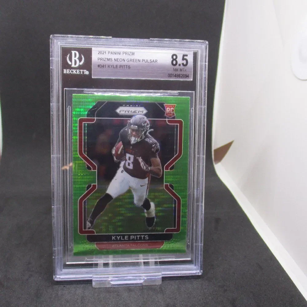 2021 Kyle Pitts RC Neon Green Pulsar Prizm SP Atlanta Falcons Rookie BGS 8.5